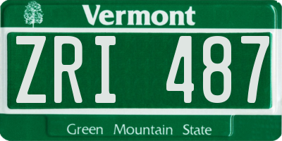 VT license plate ZRI487