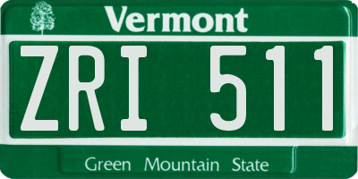 VT license plate ZRI511