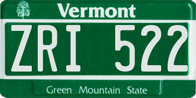 VT license plate ZRI522