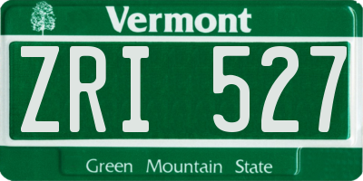 VT license plate ZRI527