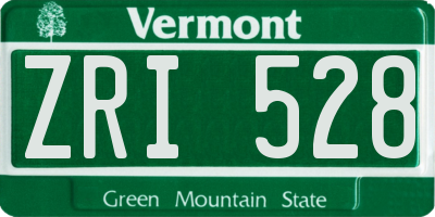 VT license plate ZRI528