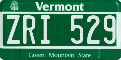 VT license plate ZRI529
