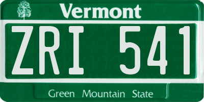 VT license plate ZRI541