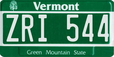 VT license plate ZRI544