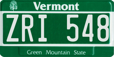 VT license plate ZRI548