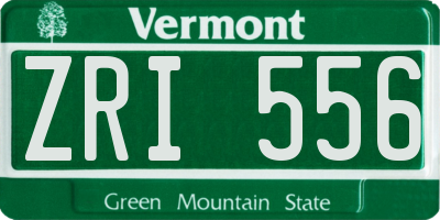 VT license plate ZRI556