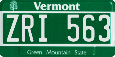VT license plate ZRI563
