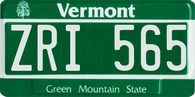 VT license plate ZRI565