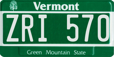 VT license plate ZRI570