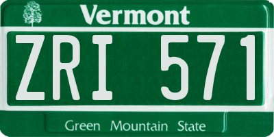 VT license plate ZRI571