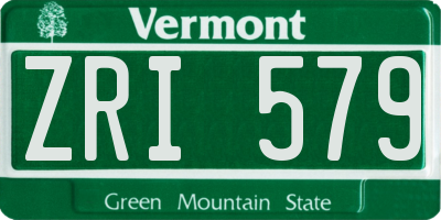 VT license plate ZRI579