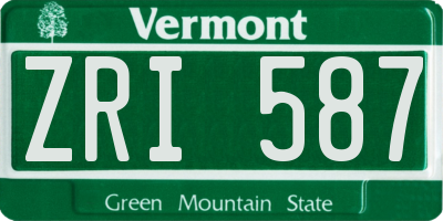 VT license plate ZRI587