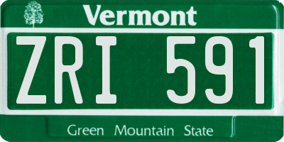 VT license plate ZRI591