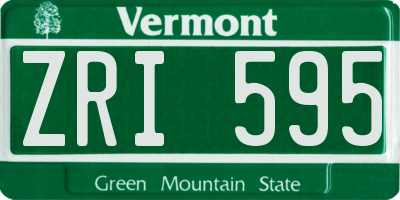 VT license plate ZRI595