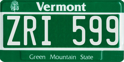 VT license plate ZRI599