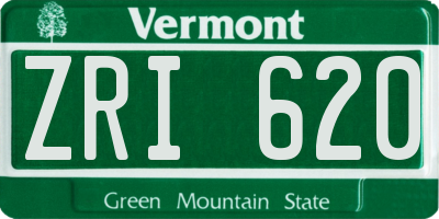 VT license plate ZRI620