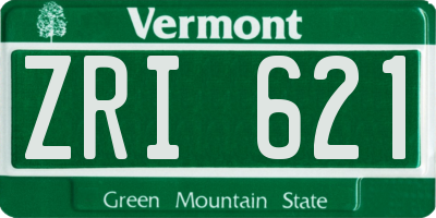 VT license plate ZRI621