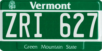 VT license plate ZRI627