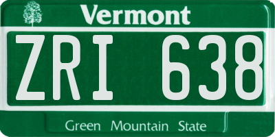 VT license plate ZRI638