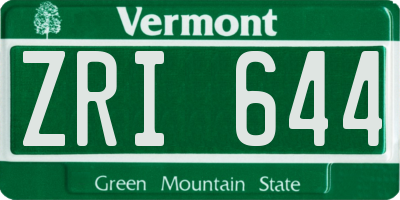 VT license plate ZRI644