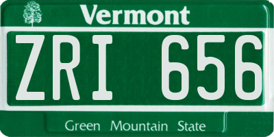 VT license plate ZRI656