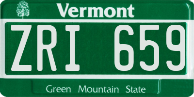 VT license plate ZRI659