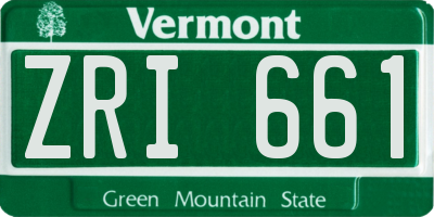 VT license plate ZRI661