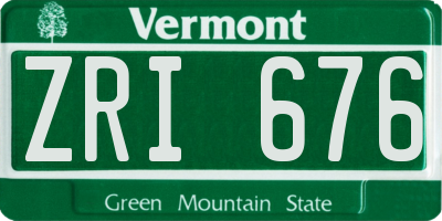 VT license plate ZRI676