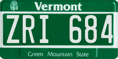 VT license plate ZRI684
