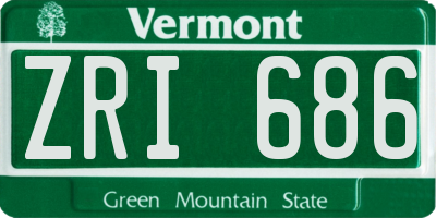 VT license plate ZRI686