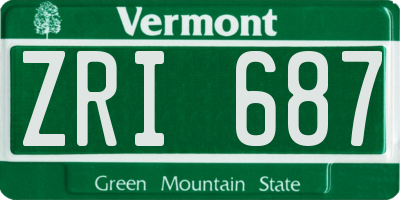 VT license plate ZRI687