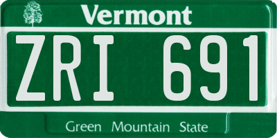VT license plate ZRI691