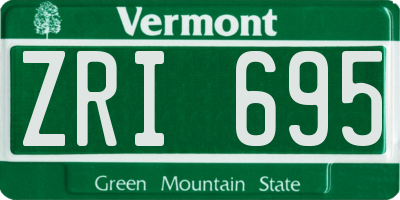 VT license plate ZRI695