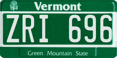 VT license plate ZRI696