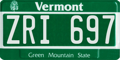 VT license plate ZRI697