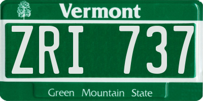 VT license plate ZRI737