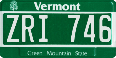 VT license plate ZRI746