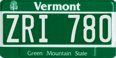 VT license plate ZRI780