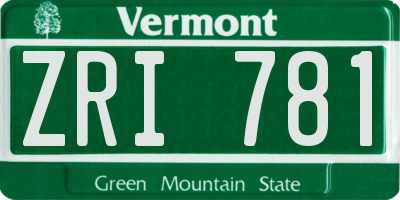 VT license plate ZRI781