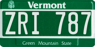 VT license plate ZRI787