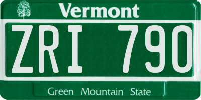 VT license plate ZRI790