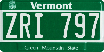 VT license plate ZRI797