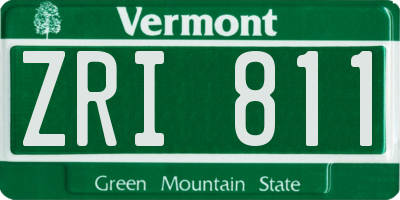 VT license plate ZRI811