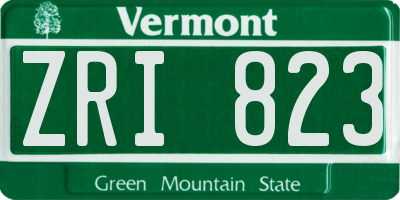 VT license plate ZRI823
