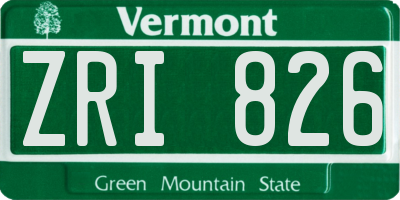 VT license plate ZRI826