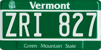 VT license plate ZRI827