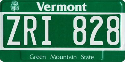 VT license plate ZRI828