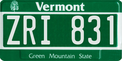 VT license plate ZRI831