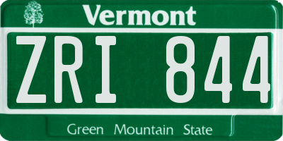 VT license plate ZRI844