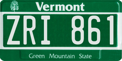 VT license plate ZRI861
